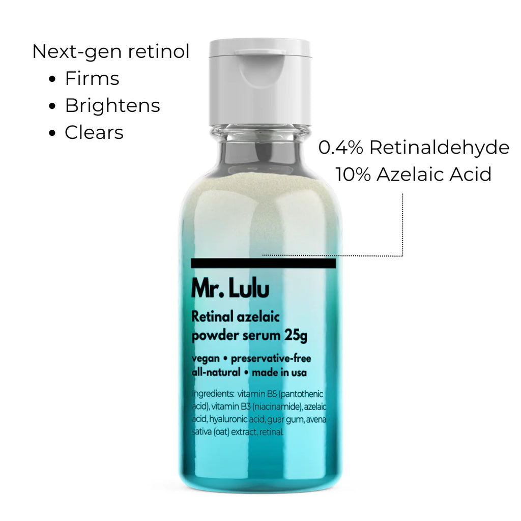 Retinal + Azelaic Powder Serum 25g – Anti-Aging & Acne Treatment | Rejuvenece, aclara y combate el acné