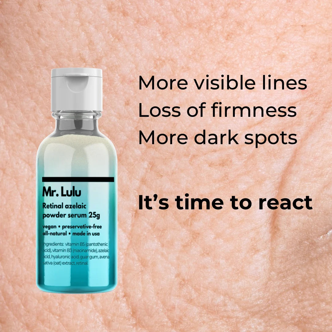 Retinal + Azelaic Powder Serum 25g – Anti-Aging & Acne Treatment | Rejuvenece, aclara y combate el acné